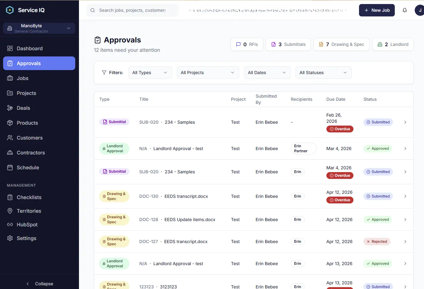 ServiceIQ centralized approvals queue